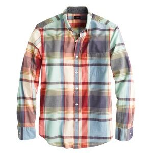 J.Crew Indian Cotton Shirt in Poppy Plaid